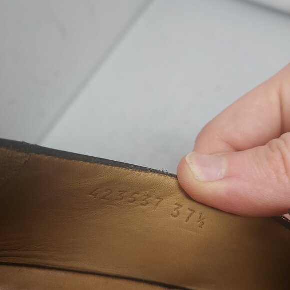 Gucci Black Leather Peyton GG Web Detail Shoe - Picture 3 of 8